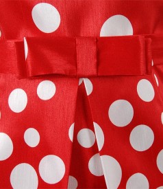 Rochie eleganta cu buline si funda sub bust
