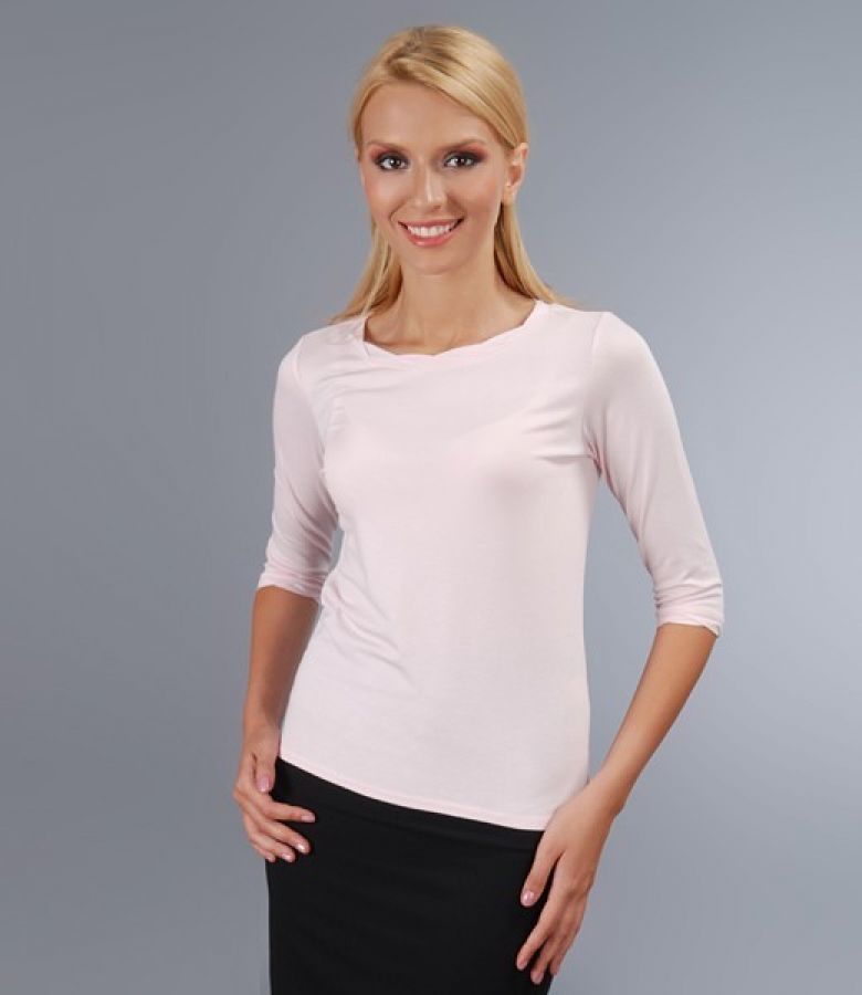 Tricou din jerse uni cu garnitura