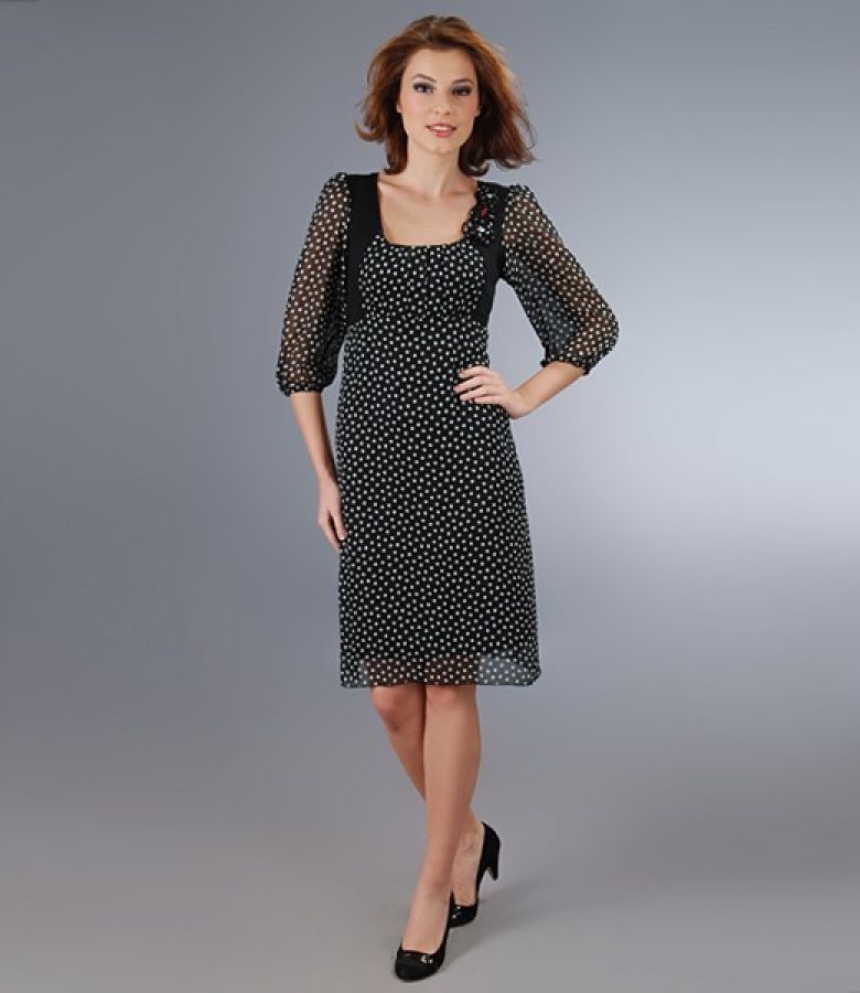 Rochie din voal imprimat cu funda