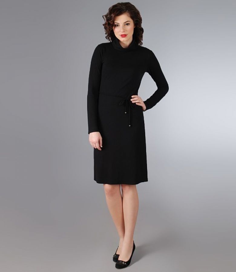Rochie cu guler din jerse elastic
