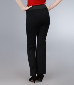 Pantaloni evazati din jerse elastic gros