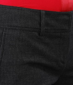 Pantaloni din bumbac elastic gri