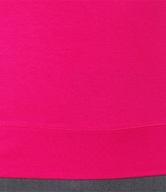Tricou din jerse uni cu umeri cazuti