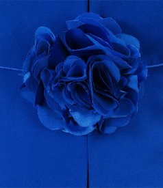Sacou elegant albastru cu floare