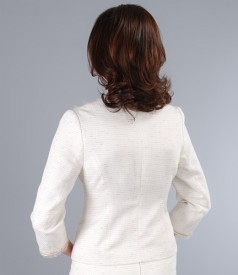 Sacou elegant cu bumbac si fir auriu
