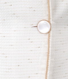 Sacou elegant cu bumbac si fir auriu