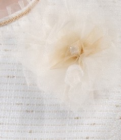Sacou elegant cu bumbac si fir auriu