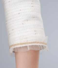 Sacou elegant cu bumbac si fir auriu