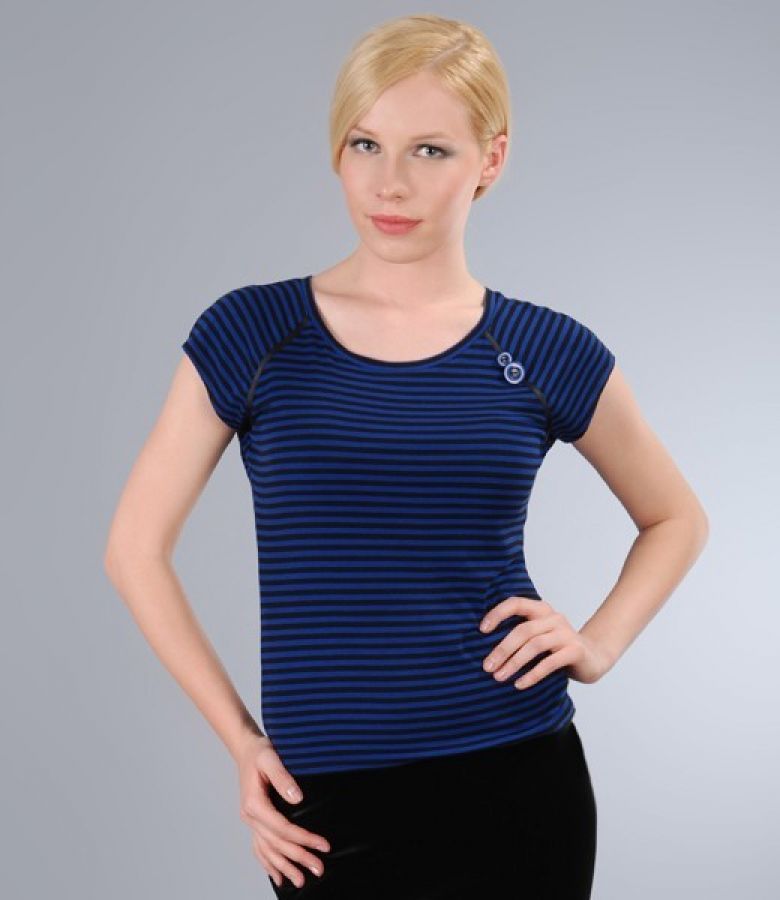 Tricou din jerse elastic imprimat cu maneci raglan