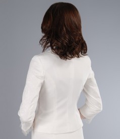 Sacou elegant cu garnitura brocard si tul
