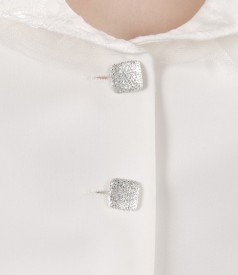 Sacou elegant cu garnitura brocard si tul