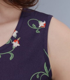 Bluza bleumarin cu imprimeu floral