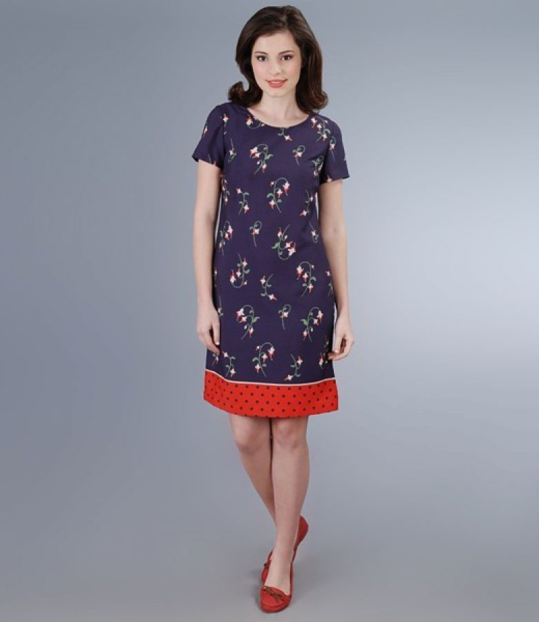 Rochie imprimata cu maneci scurte