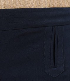 Pantaloni office din stofa elastica bleumarin