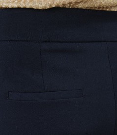 Pantaloni office din stofa elastica bleumarin