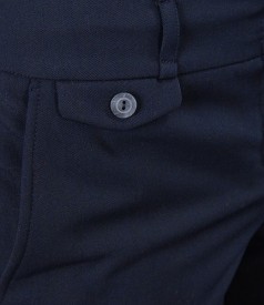 Pantaloni bleumarin cu lana elastica