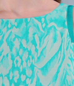 Rochie din bumbac elastic brocat turquoise