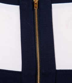 Rochie din jerse elastic cu garnitura de voal