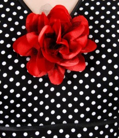 Rochie din bumbac elastic imprimat cu floare