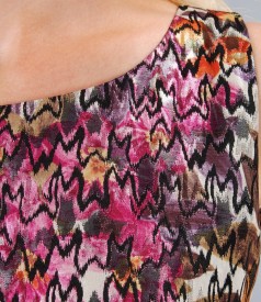 Rochie eleganta din brocart multi-color cu fir de efect