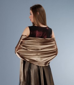 Sal din organza bronz