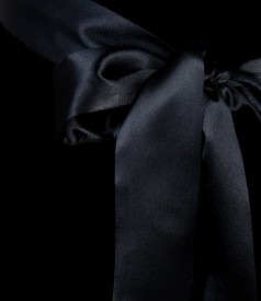Rochie din catifea elastica cu cordon