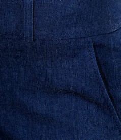 Pantaloni din denim elastic bleumarin