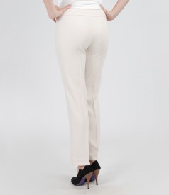 Pantaloni eleganti crem