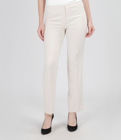 Pantaloni eleganti crem