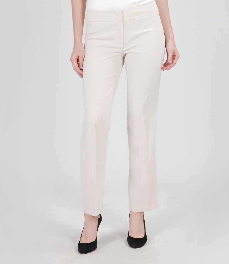 Pantaloni eleganti crem