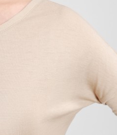 Bluza din jerse elastic cu lana