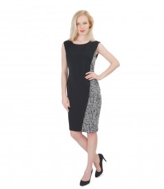 Rochie din stofa elastica cu insertie