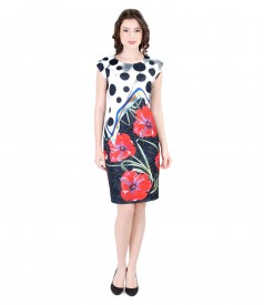 Rochie eleganta brocata cu motive florale