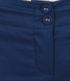 Pantaloni cu buzunare din bumbac elastic