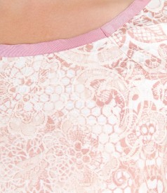 Rochie din bumbac elastic brocat cu motive florale