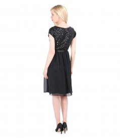 Rochie de seara scurta din voal cu garnitura de paiete