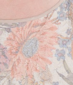 Rochie eleganta din brocart elastic multi-color cu fir metalic