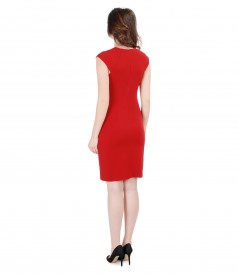 Rochie din stofa elastica cu insertie