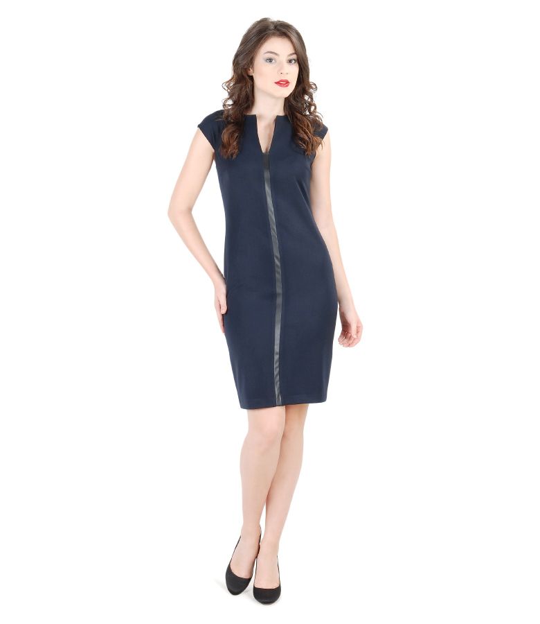 Rochie din stofa elastica cu insertie