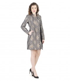 Jacheta eleganta din brocart elastic cu fir metalic cu rochie