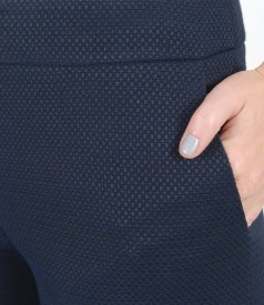 Pantaloni pana din bumbac elastic texturat