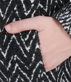 Palton din stofa imprimata cu lana