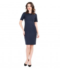 Rochie eleganta din stofa elastica cu garnitura