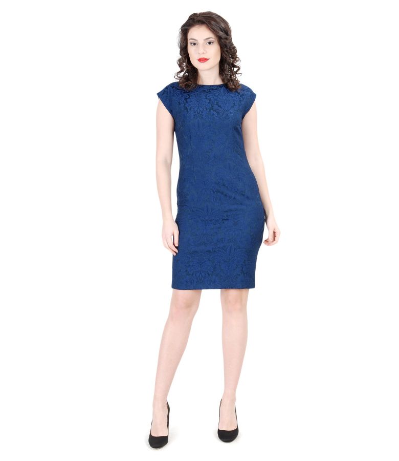 Rochie de seara scurta din brocart cu cristale