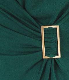 Rochie jerse verde cu catarama