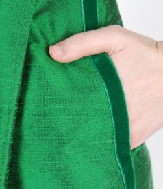 Rochie de seara cu pliuri din tafta de matase cu cristale