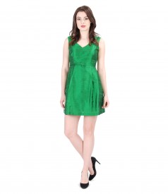 Rochie de seara cu pliuri din tafta de matase cu cristale