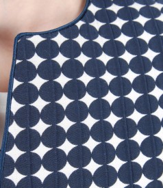 Sacou din stofa gofrata de bumbac cu buline