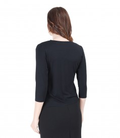 Bluza din jerse elastic legata cu cordon