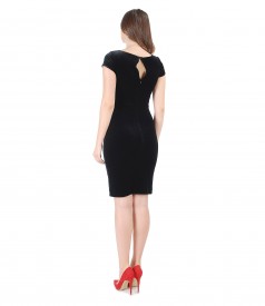 Rochie de seara scurta din catifea elastica neagra